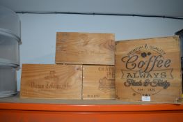 *Two Wooden Champagne Crates, and a Wooden Coffee