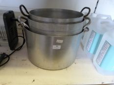 3 Large Double Handled Pans