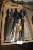 *Tray of Chefs Knives by Cuisinart, etc.