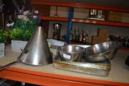 *Baking Trays, Sieve, and Stainless Steel Bowls