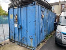 * 20ft shipping container with internal storage racking, dry and secure