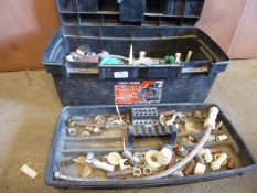 * Black and decker tool box containing plumbing accessories