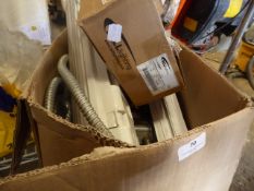 * box of various electrical and lighting items