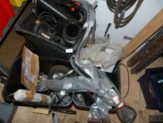 *Three Boxes of Various Lawnmower Parts, Wheels, a