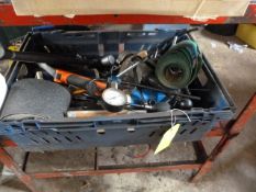 *Box of Various Hand Tools, Gauges, and Emery Clot