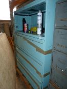 *Three Drawer Cabinet with Shelf (blue)