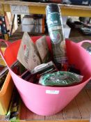 *Bucket Containing Tyre Pressure Gauges, LED Wind