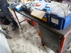 *Wood Topped Workbench 75x200x85cm with Record No.