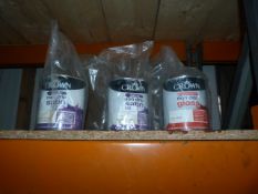 *Three Tins of Crown Non-Drip Paint (2x satin crea