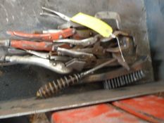 *Six Welders Grips, Chipping Hammer, and Wire Brus