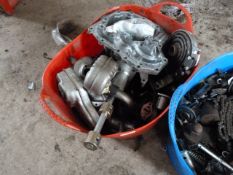 *Box of Lawnmower Exhausts, Fuel Tanks, Cover, Ele