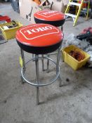 *Toro Workshop/Bar Stool with Red Vinyl Top on Chr