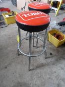 *Toro Workshop/Bar Stool with Red Vinyl Top on Chr
