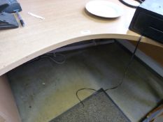*Light Wood Effect Office Desk with Left-Hand Pede
