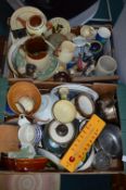Two Boxes of Kitchenware; Pots, Mixing Bowls, Pans