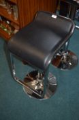 *Black Leatherette & Chrome Gas-Lift Barstool