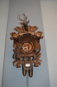 Carved Wood Alpine Cuckoo Clock