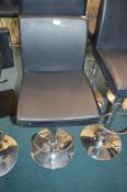 *Black Leatherette & Chrome Gas-Lift Barstool