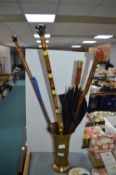 Brass Umbrella Stand, Walking Sticks, etc.