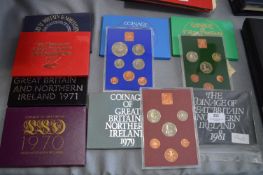 Eight 1970's & 80's UK Coinage Sets