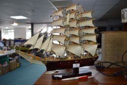 Wooden Model of a Sailing Ship