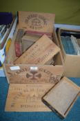 Wooden Crates, Wine Boxes, etc.