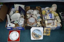 Three Boxes of Ringtons Mugs, Wall Plates, Decorat