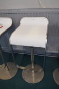 *White & Chrome Gas-Lift Barstool