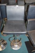 *Black Leatherette & Chrome Gas-Lift Barstool