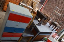 Vintage Table, Painted Six Drawer Chest, Chairs, S