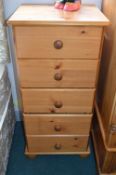 Solid Pine Five Drawer Chest
