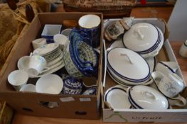 Two Boxes of Pottery, Part Dinner Services, etc.