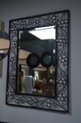 Black Metal Framed Beveled Edge Mirror