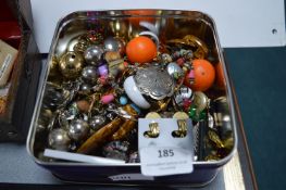 Tin of Vintage Costume Jewellery