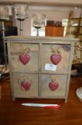 Small Wooden Chest with Heart Decoration