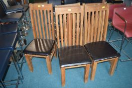 Five Pine Highback Chairs for Restoration