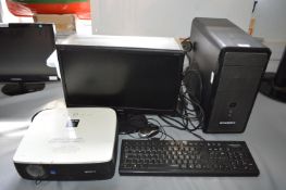 Zoostorm Computer, Sony XJA Projector, AOC Monitor