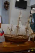 Wooden Model of the the HMS Endeavor