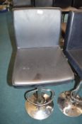 *Black Leatherette & Chrome Gas-Lift Barstool