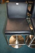 *Black Leatherette & Chrome Gas-Lift Barstool