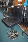 *Black Leatherette & Chrome Gas-Lift Barstool