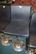 *Black Leatherette & Chrome Gas-Lift Barstool