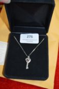 925 Sterling Silver Key Pendant and Chain by Giani