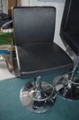*Black Leatherette & Chrome Gas-Lift Barstool