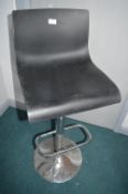 *Black Leatherette & Chrome Gas-Lift Barstool