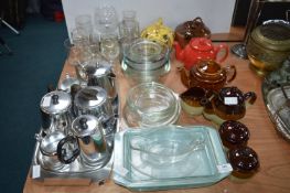 Pyrex Cookware, Teapots, Drinking Glasses, etc.