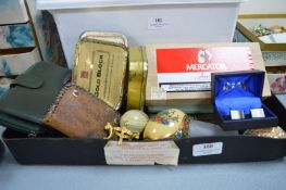 Tray Lot of Collectibles, Cufflinks, etc.