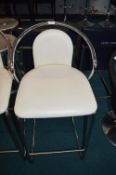 *Cream Leatherette and Chrome Highstool