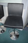 *Black Leatherette & Chrome Gas-Lift Barstool