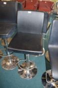 *Black Leatherette & Chrome Gas-Lift Barstool